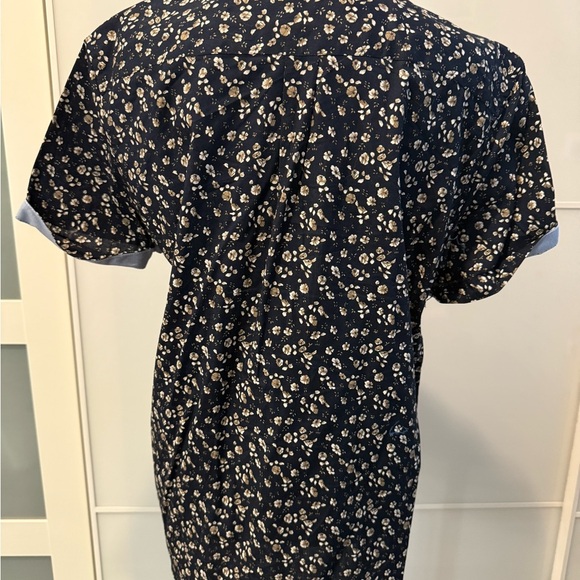 Men’s Floral Navy Button-Up Shirt- Rue Saint-Patrick - Picture 3 of 4